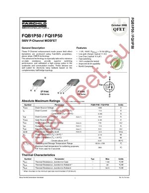 FQI1P50TU datasheet  